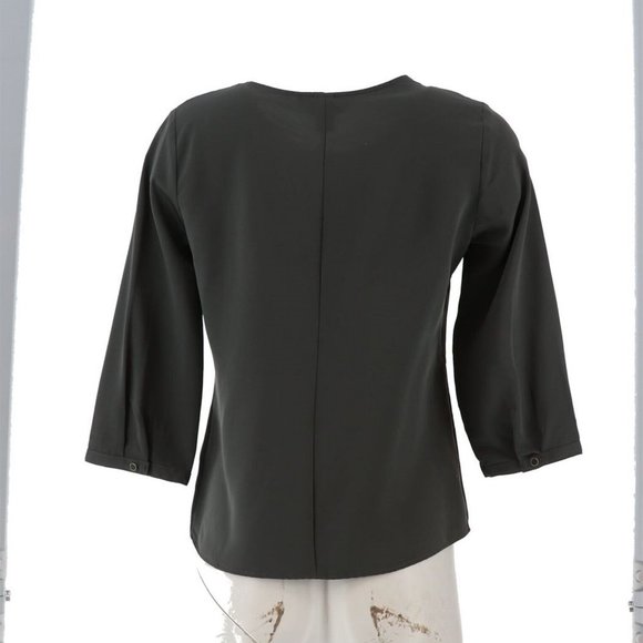 NWT LAND'S END WOMEN'S CASUAL 3/4 SLEEVE RUFFLE SOFT BLOUSE CRIMSON DAWN 4P - Picture 3 of 6